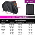 thumbnail image 4 of Bike Cover for 1, 2 or 3 Bikes Waterproof Bicycle Cover Outdoor Bike Storage Covers XL XXL 420D Heavy Duty Rain Sun UV Wind Proof for Mountain Road Electric Bike etc, 4 of 7