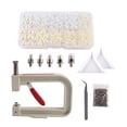 thumbnail image 1 of segolike Hand Press Pearl Setter Tool Beads Rivet Fastening Machine Rivet Studs with Tray White Beige, 1 of 9
