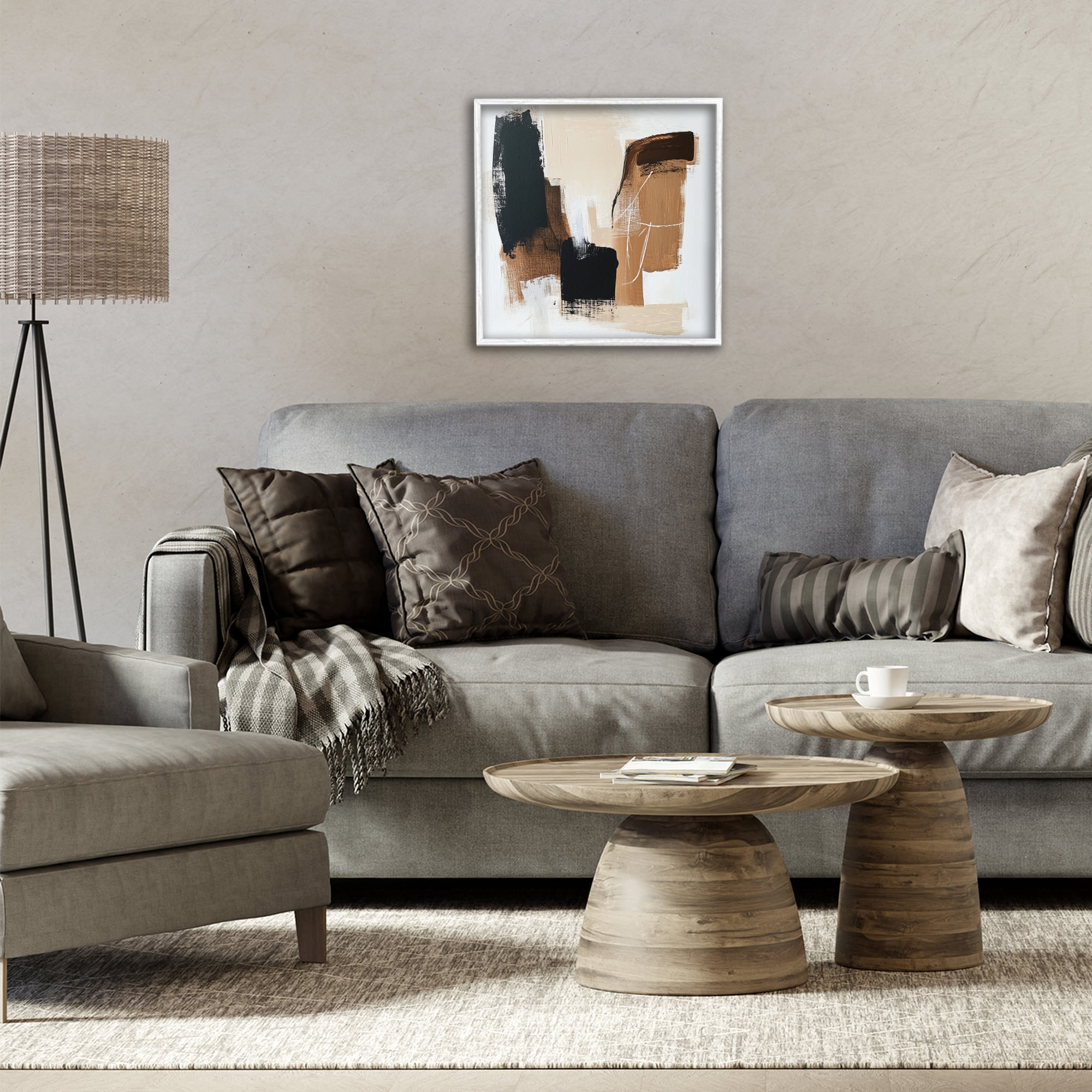 Stupell Industries Earthy Hues Neutral Balance White Framed Giclee Art, design by Petal Prints Design
