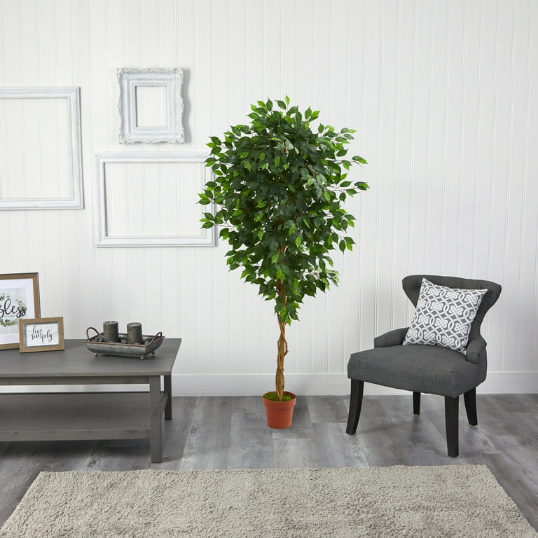 Nearly Natural 6' Ficus Artificial Tree, Green - Walmart.com
