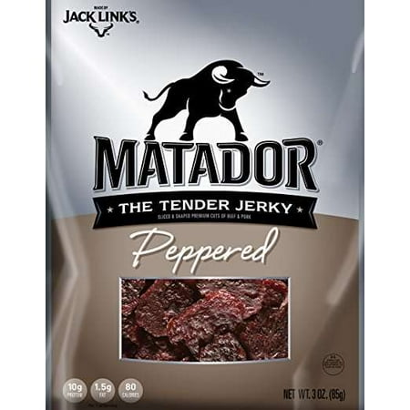 (2 pack) (2 Pack) Matador Peppered Beef Jerky 3 oz. Bag