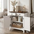 thumbnail image 4 of Homy Casa 30 Inch Modern Farmhouse Storage Cabinet with Drawer and Shelf, 2-Door Accent Cabinet, Wooden Top Sideboard for Living Room, Bedroom, or Hallway, White, 4 of 9