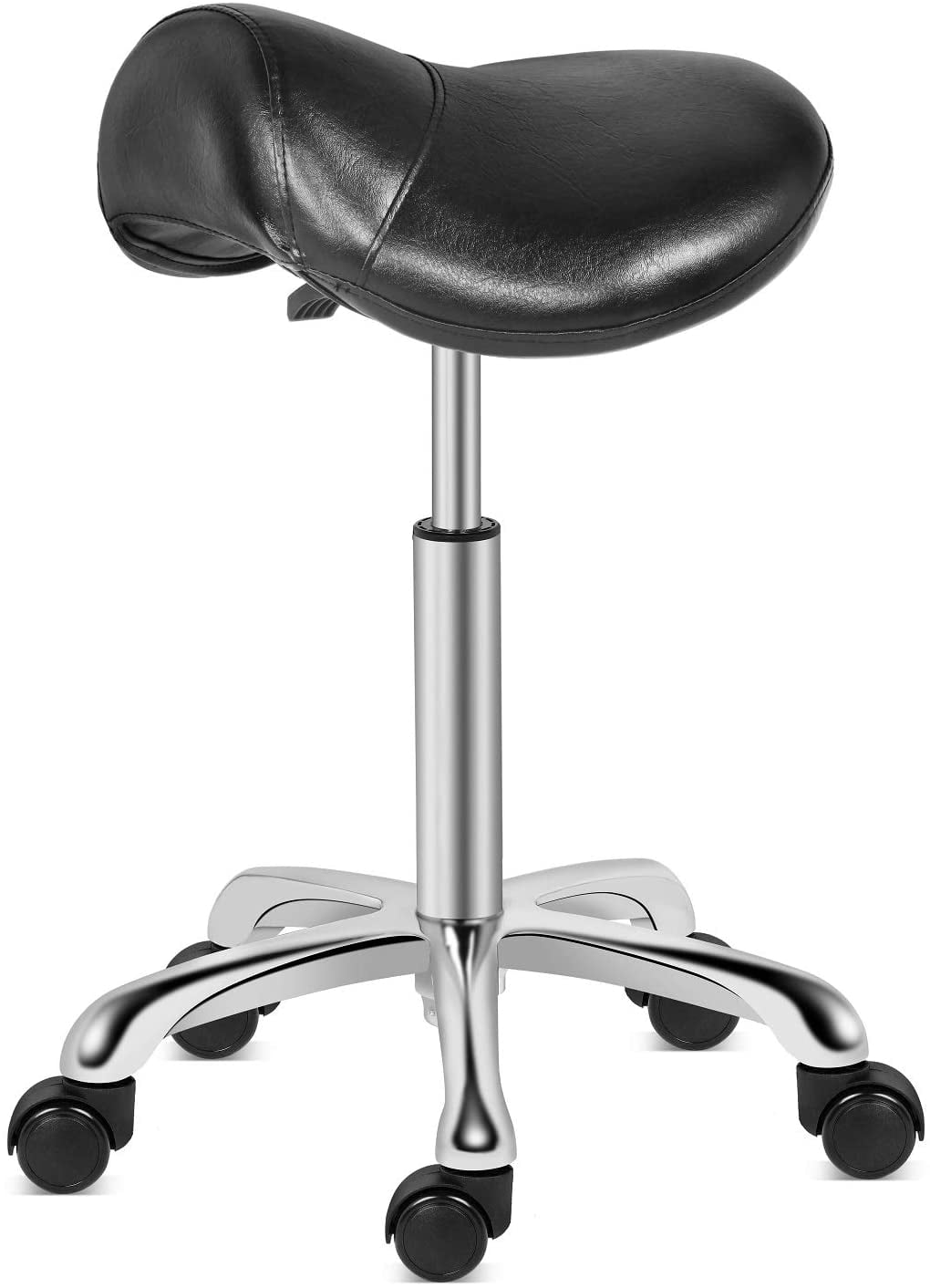 Stool Rolling Swivel Height Adjustable with Wheels Heavy Duty Stool