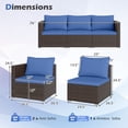 thumbnail image 3 of Gymax 3PCS Patio Sectional Sofa Set w/Right Arm Sofa & Left Arm Sofa Soft Cushions Navy, 3 of 10