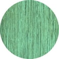 thumbnail image 1 of Ahgly Company Indoor Round Oriental Turquoise Blue Modern Area Rugs, 5' Round, 1 of 4