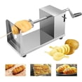 thumbnail image 1 of Cortador de patatas en espiral, cortador de patatas fritas de acero inoxidable con manivela y patas de goma antideslizantes para frutas y patatas, 1 of 5
