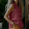 thumbnail image 6 of XuJwPNcy Cotton Linen Tank Tops for Women V Neck Sleeveless Tee Tops Summer Breathable T Shirts with Pocket for Beach, 6 of 7