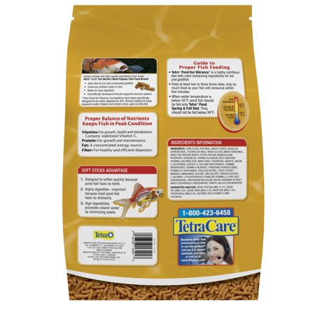 TetraPond Koi Vibrance 8.27 Pounds, Soft Sticks, Floating Pond Food