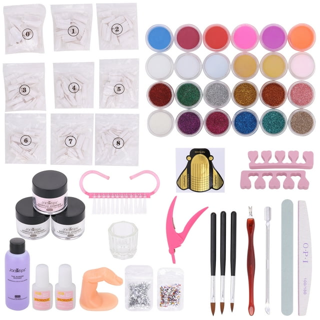 Acrylic Nail Kit for Beginners, Professional Acrylic Nail Powder and Liquid Kit Clear White Pink Acrylic Nail Set for DIY Nail Art Design