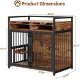 thumbnail image 2 of Cage pour Chien en Bois de 48 Pouces pour Grands Chiens – Robuste, 2 Tiroirs, Gamelles Surélevées Réglables à 360°, Table d'Appoint Décorative, 2 of 6
