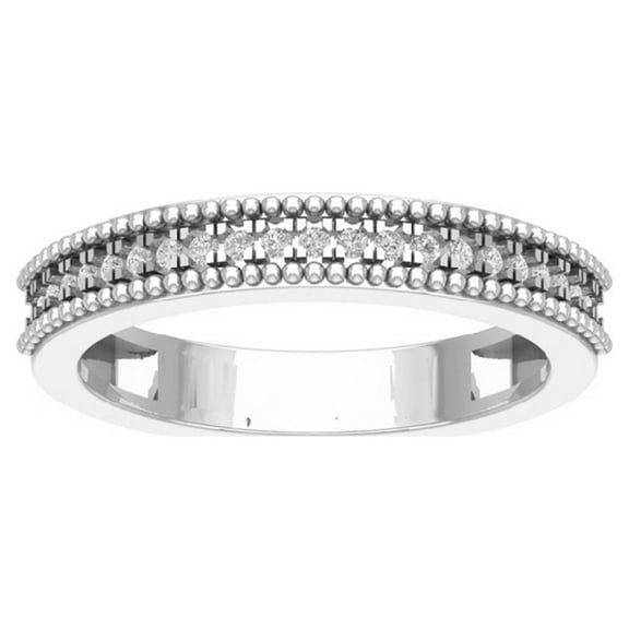 Araiya 14K White Gold Diamond Wedding Band Ring for Women (1/6 cttw, I-J Color, I2-I3 Clarity), Size 7