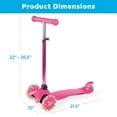 thumbnail image 7 of Best Choice Products Kids Mini Kick Scooter Toy w/ Light-Up Wheels and Height Adjustable T-Bar - Light Pink, 7 of 7