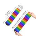 thumbnail image 4 of Rateoe Colorful Glitter Rainbow Pattern Quarter Crew Socks,Toe Seamed Ankle Socks,Cotton Cushioned Breathable Athletic Crew Sports Socks, 4 of 7