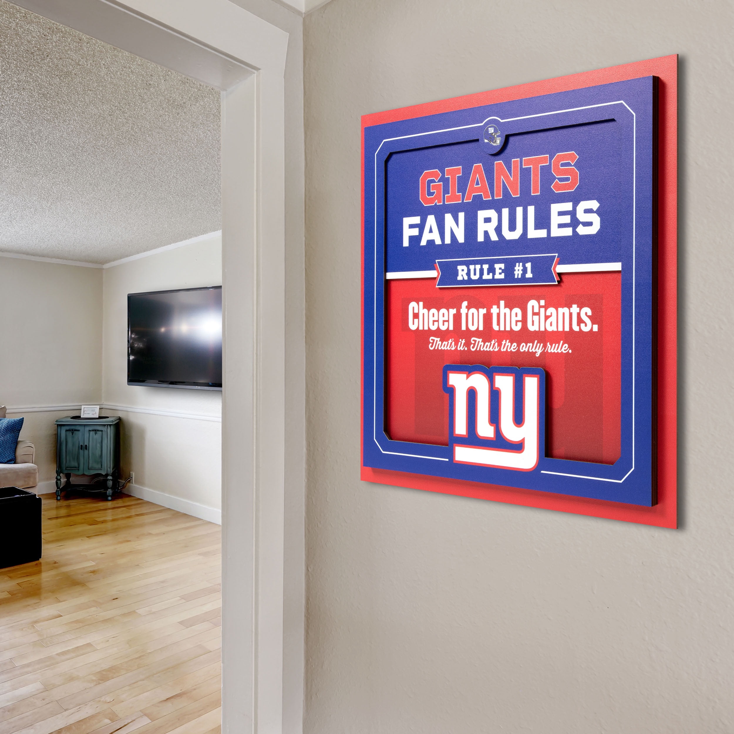YouTheFan NFL New York Giants Fan Rules 3D Wall Art