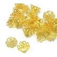 thumbnail image 2 of yuksok 50 Gold Plated 12mm Bell Filigree Bead Caps Jewellery Craft Findings Beading, 2 of 6