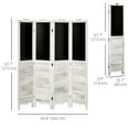 thumbnail image 3 of HOMCOM 4 Panneau Diviseur de Pièce avec Tableau Noir Écran de Confidentialité Pliant, 3 of 10