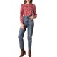 thumbnail image 2 of Camisa de Cuello Redondo Larga con Volantes de Flores de INSPIRE CHIC para Mujeres  L Rojo, 2 of 6