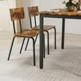 thumbnail image 3 of 5 Piece Dining Table Set, Rectangle Wood Kitchen Table Set with 4 Chairs for Small Place, High Backrest Dining Table and Chairs Set for Kitchen, Breakfast Nook, Restaurant, Brown, 3 of 8