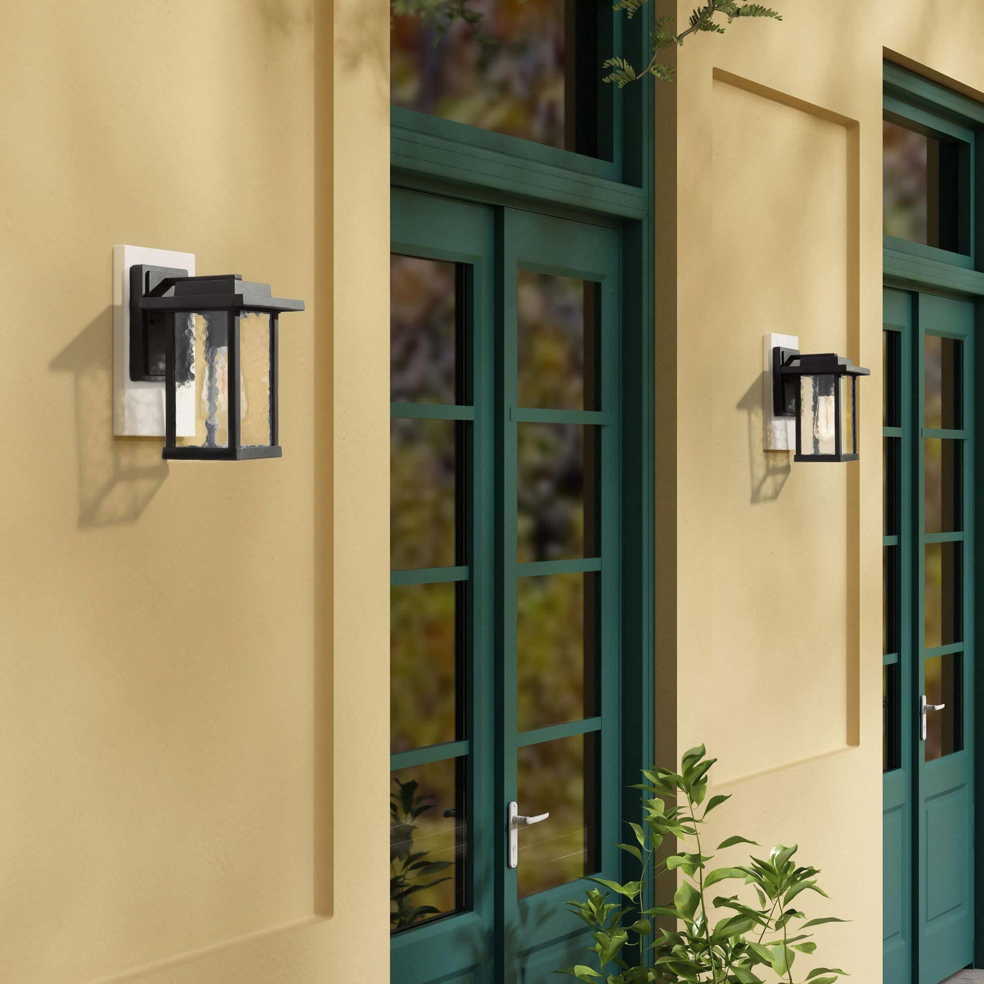 LNC 1-Light Modern Farmhouse Outdoor Wall Light, Matte Black Finish