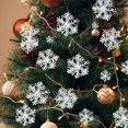 thumbnail image 5 of 30 piezas de copos de nieve navideños con purpurina blanca, copos de nieve falsos, colgantes para árbol de Navidad, adornos para fiestas en casa y Año Nuevo, 5 of 5