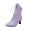 Purple, variant on Miqool Womens Victorian Ankle Boots Faux Leather Lace Up Pointed Toe Low Block Heel Booties with Side Zipper