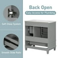 thumbnail image 6 of Euroco 30" Bathroom Vanity with Sink, One Door with Shelf and Three Drawers, Soft Close Door, Grey, 6 of 9