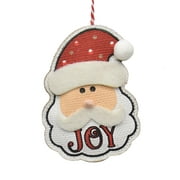 Holiday Time Joy Burlap Traditional Santa Claus Ornaments, 4 Count