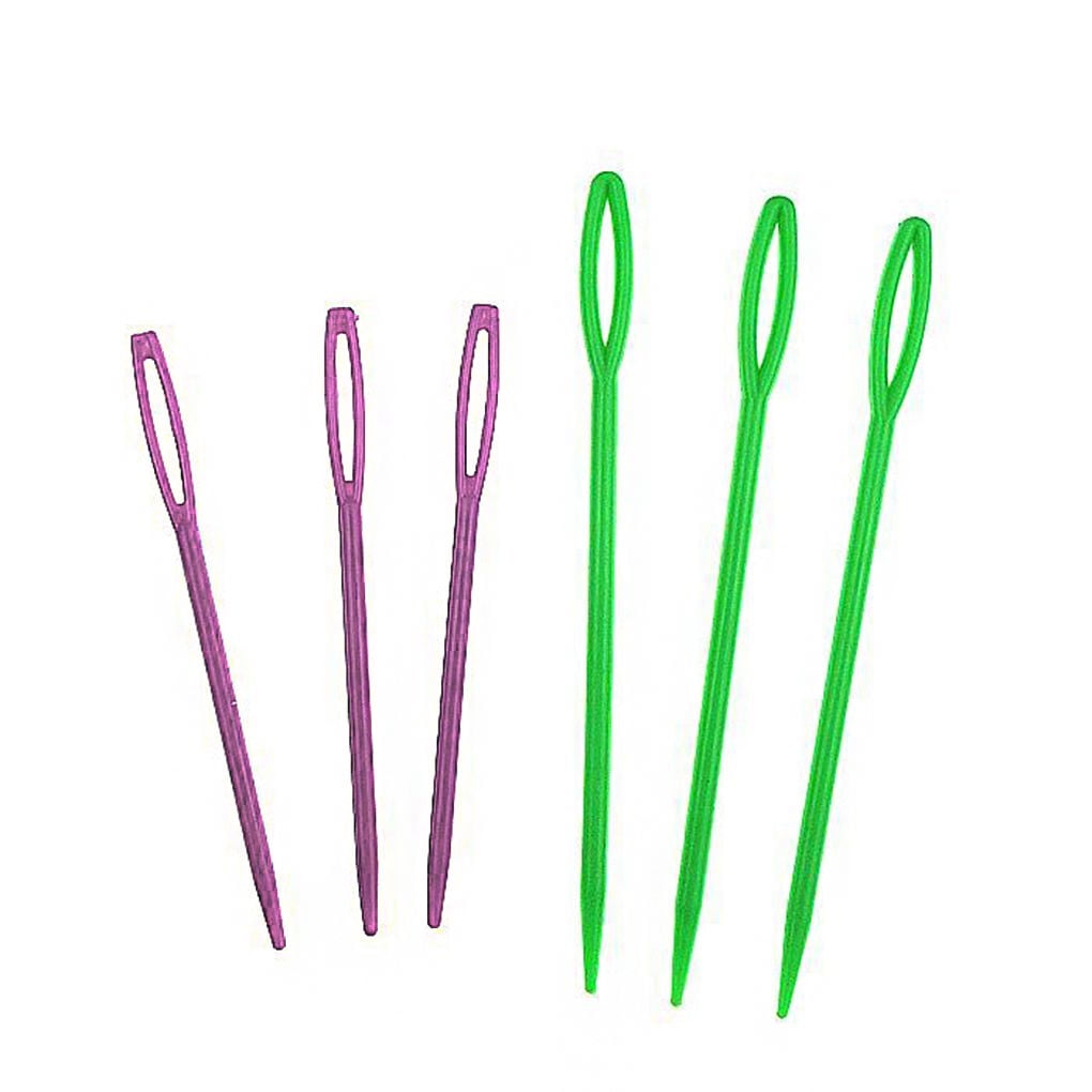 Big Eye Plastic Needles for Sewing or Kids Crafts 6 Needles in Two Lengths 