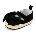 thumbnail image 4 of AJTQTH Cloth Shoes for Baby Toddler Girls Boys Unisex Velcro Straps Canvas Bowknot Walking Shoes Thick Soled Non-Slip Summer Casual Shoes Black 6-12Months, 4 of 7
