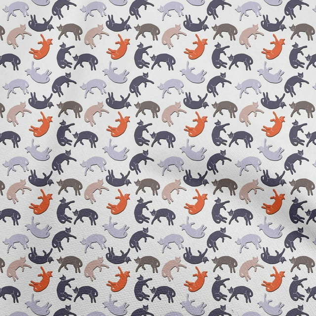 oneOone Viscose Chiffon Red Fabric Animal Cat Sewing Craft Projects Fabric Prints By Yard 42 Inch Wide