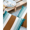 thumbnail image 2 of Pack of 2 Outdoor Pillow Covers, Boho Brown and Blue Striped Tribal Farmhouse Style Waterproof Square Throw Pillowcase Cushion Decorative Pillow Covers for Couch Patio Tent, 18x18 in, 2 of 6