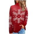 thumbnail image 1 of TIMIFIS Uglys Christmas Sweaters pour Femmes Automne Manches Longues Vintage Flocon de Neige Imprimé Col Rond Chandail Décontracté Hiver Extensible Tricoté, 1 of 4