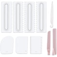 thumbnail image 1 of Peine para decorar profesional y alisador de glaseado para bordes perfectos, kit de herramientas para moldes para hornear, juego de 10 raspadores para pasteles, 1 of 6