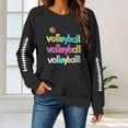 thumbnail image 5 of Uootdi Game Day Womens Sweatshirts Crew Neck Long Sleeve Football Stitch Colorful Volleyball Text Print Sweatshirt for Women Loose Fit Dressy Womens Tops, 5 of 8