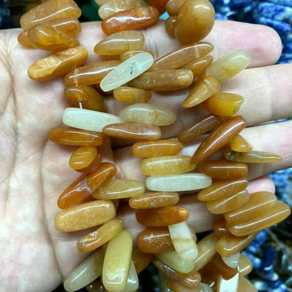 HOOUN Wholesale Irregular Natural Stone Agates Loose Beads for Jewelry Making 15.5''-Red Aventurine