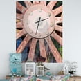 thumbnail image 2 of Red Metal Country Wagon Wheel' Oversized Farmhouse Metal Clock 30 in. wide x 40 in. high, 2 of 4