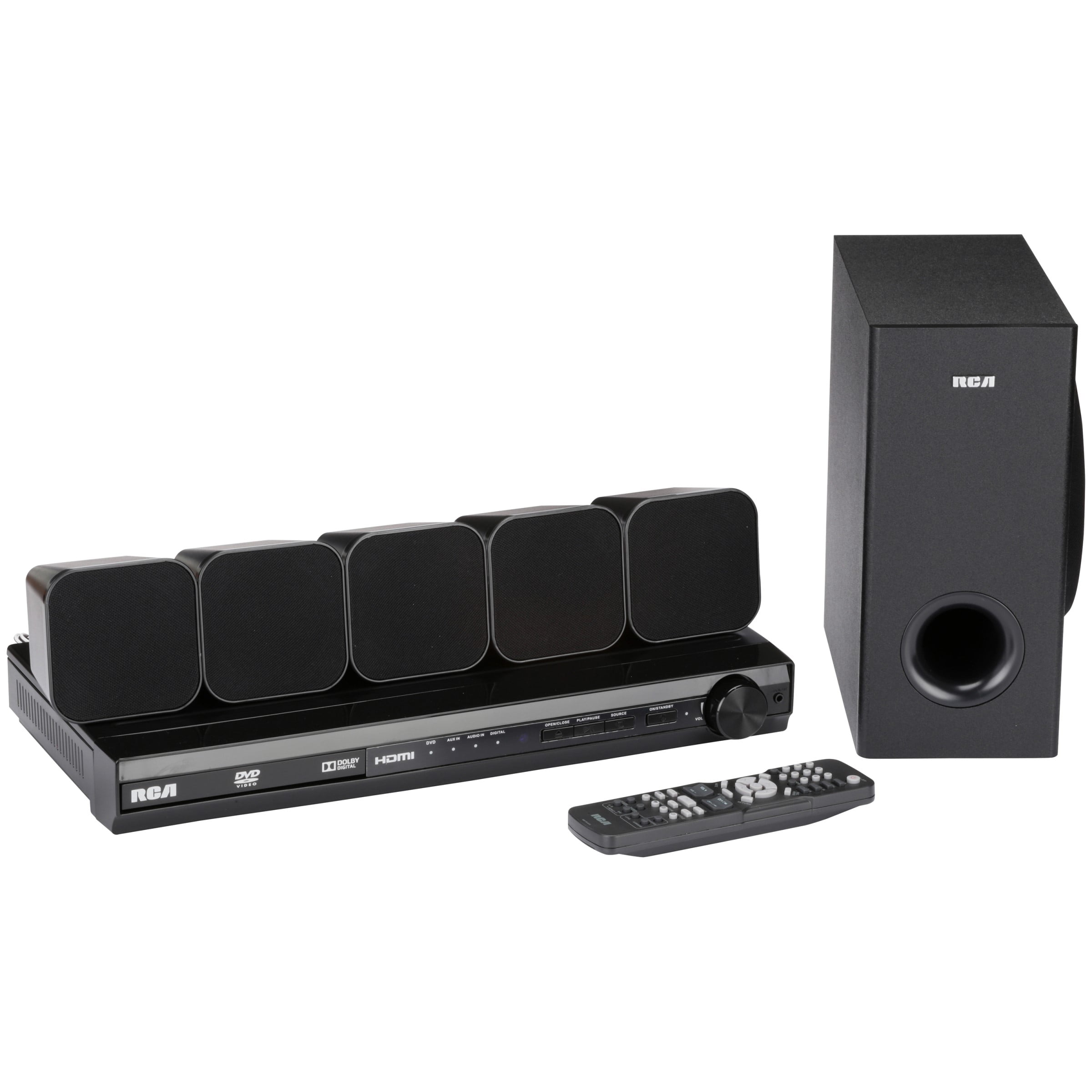 Overleven kleding Demon Play RCA DVD Home Theater System with HDMI 1080p Output 8 pc Box - Walmart.com