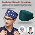 thumbnail image 2 of Langgg 6 Pieces Working Caps Doctors Gourd-shaped Long-time Service Pure Color Dull Polish Button Assorted Colors Unisex Operating Hats Blue adjustable green adjustable, 2 of 6