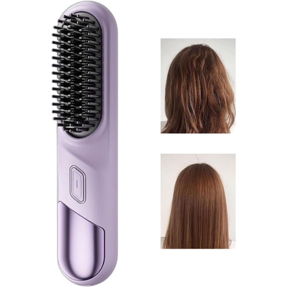 Hair Straighteners For Women Rechargeable Comb Hair Straightener Compact Straightener With 4 Temperature Settings Ceramic Plates Tool With Fast Heating