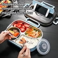 thumbnail image 2 of Nvzi 304 Stainless Steel Leakproof Bento Box Lunch Box Metal Lunch Containers with 4 Compartments 1.2L Large Capacity with Tableware for Kids and Adults (Pink), 2 of 5