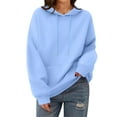 thumbnail image 3 of KDDYLITQ Womens Hoodies Fleece Drawstring Sweatshirts Y2k Hooded Trendy Pullover Tops 2025 Casual Loose Fit Clothes with Pocket Light Blue XL, 3 of 5