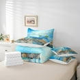 thumbnail image 4 of Erosebridal Blue Ocean Bedding Sets Twin Size, Beach Seashell Comforter Sets with Sheets, Flower Reversible Bedding Twin Size, Ultra Soft Bedroom Decor, 7 Pieces, 4 of 6