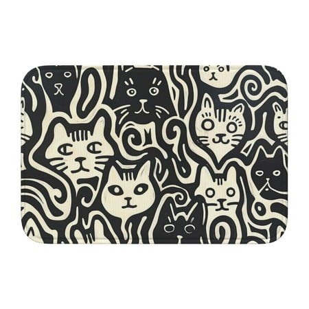 

Adjustable Apron - Bib Apron for Men Women Abstract Cat Faces Pattern Waterproof Chef Aprons for Kitchen Gardening Cooking