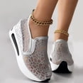 thumbnail image 6 of NOKIO Cute Women'S Slip-On Flats Modern Women'S Platform Sneakers Women'S Supportive Workout Shoes Ladies Fashion Breathable Mesh Sequin Thick Sole Sloping Heel Casual Rocking Shoes, 6 of 9