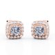 thumbnail image 1 of Pendientes de Botón JeenMata Halo de Moissanita 1,1 Quilates Baño de Oro Rosa de 18 K sobre Plata, 1 of 5