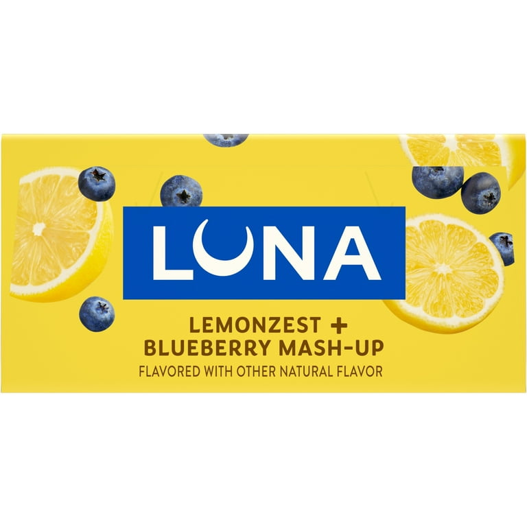 LUNA LemonZest + Blueberry Flavor Gluten Free Snack Bars, Protein