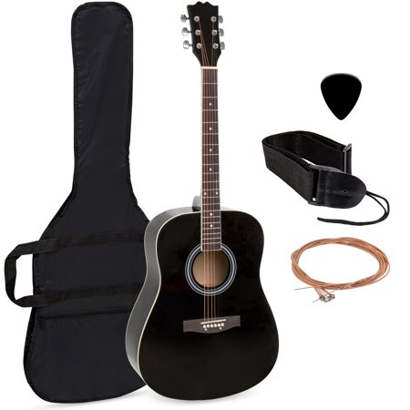 Best Choice Products 41in Full Size All-Wood Acoustic Guitar Starter Kit with Case, Pick, Shoulder Strap, Extra Strings (Best Super Strat Style Guitars)