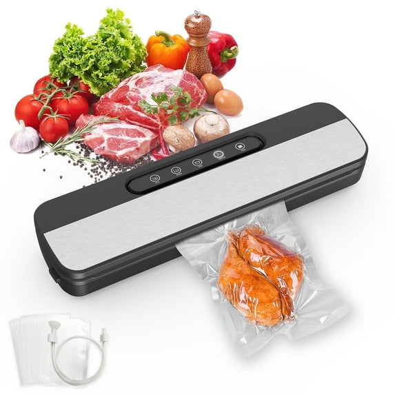 Blusmart Food Vacuum Sealer Machine 60Kpa Automatic Vacuum Sealer Food Storage Saver Built-in Cutter with 10 Vacuum Bags
