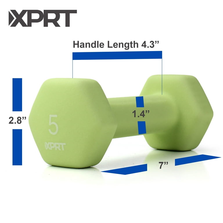 XPRT Fitness Neoprene Dumbbells Anti Roll Hand Weight 5 Lb. Pair