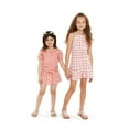 thumbnail image 4 of Wonder Nation Girls Gingham Tank Top and Shorts, 2-Piece Casual Outfit Set, Sizes 4-18 & Plus, 4 of 6